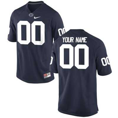 Mens Penn State Nittany Lions Customized Replica Football 2015 Navy Blue Jersey